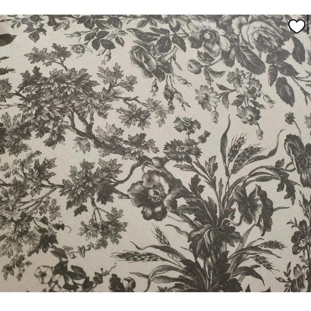 Pottery Barn Sorrel Toile (1) King Sham Black White Floral Botanical Cotton NEW